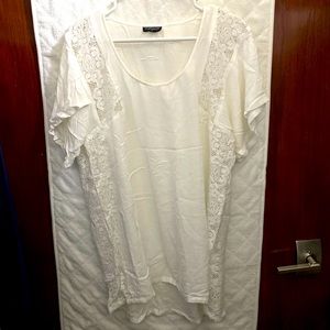 Topshop beach coverup white with lace